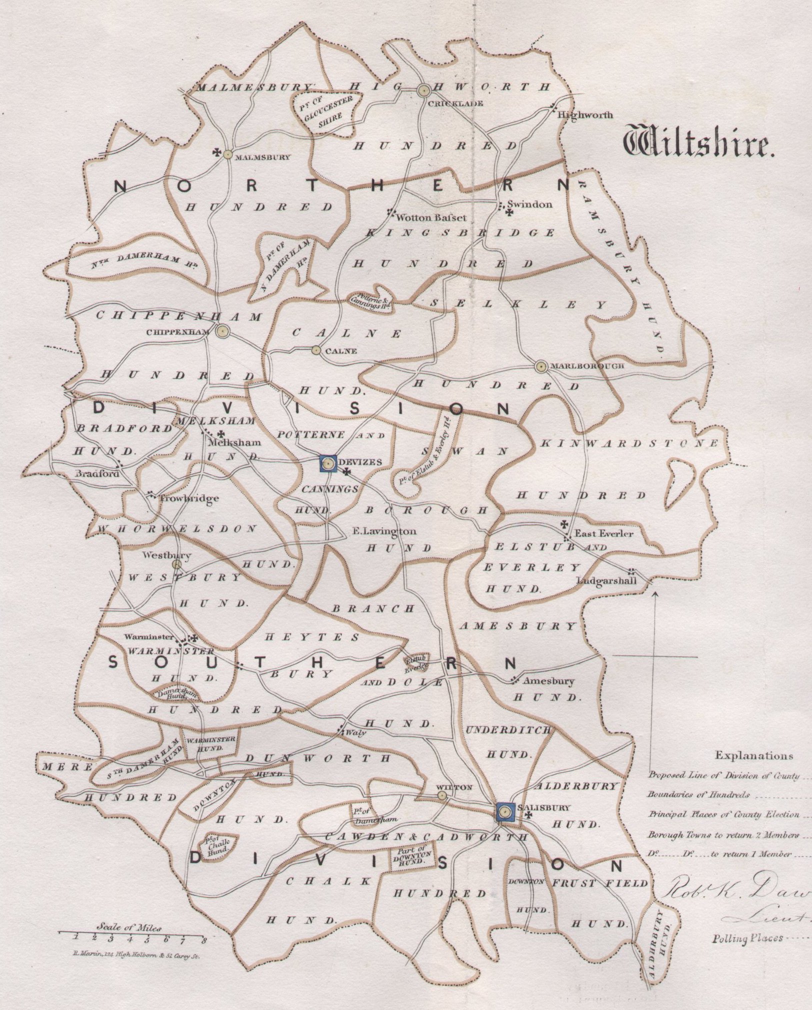 Map of Wiltshire - Dawson